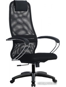 Кресло Metta S-BK 8, Pl тр/сечен (пластиковые ролики, черный)