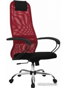 Кресло Metta SU-BP-8 (хром, красный/черный)