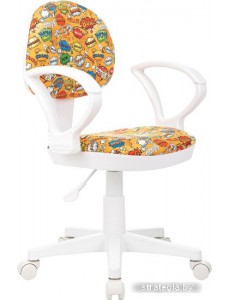 Детский стул Бюрократ KD-3/WH/ARM (оранжевый бэнг/пластик белый)
