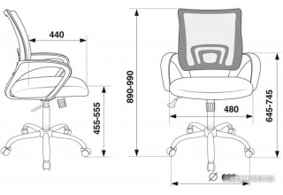 Бюрократ CH-695N/SL/DG/TW-11 (черный/серый)