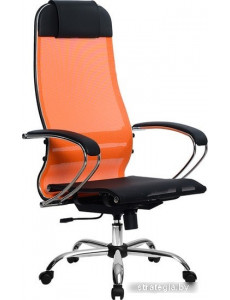 Кресло Metta SU-1-BK Комплект 4, Ch ов/сечен (пластиковые ролики, оранжевый)