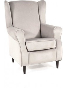 Интерьерное кресло Signal Baron Velvet Bluvel 03 (светло-серый/венге)