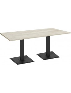 Кухонный стол Sheffilton SHT-TU5-BS1/120/80 ЛДСП (черный/дуб беленый)