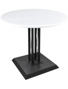 Кухонный стол Sheffilton SHT-TU6-BS2/80 МДФ (черный муар/белый шагрень)