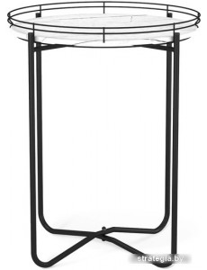 Журнальный столик Sheffilton SHT-CT20 (белый мрамор/черный муар)