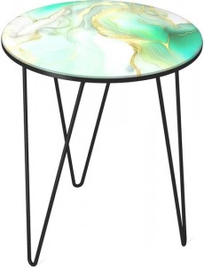 Журнальный столик Sheffilton SHT-CT27 (лазурно-голубой/черный муар)