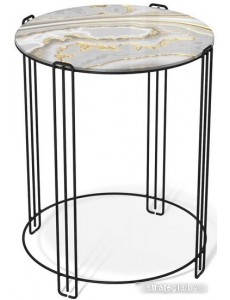 Журнальный столик Sheffilton SHT-CT53 (золотистый пепел/черный муар)