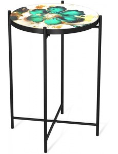 Журнальный столик Sheffilton SHT-CT8-3 (малахитово зеленый/черный муар)