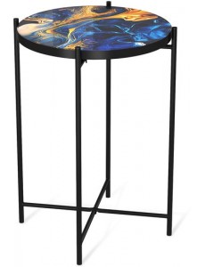 Журнальный столик Sheffilton SHT-CT8-3 (синий сапфир/черный муар)