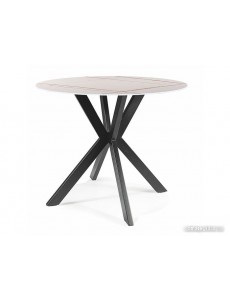 Кухонный стол Signal TALIA 90 (эффект белого мрамора/черный)