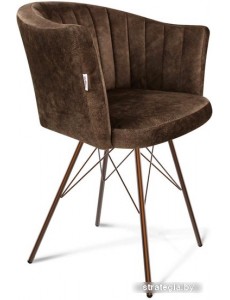 Стул с подлокотниками Sheffilton SHT-ST42-1/S37 (кофейный трюфель/медный металлик)