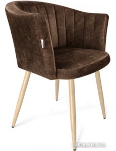 Стул Sheffilton SHT-ST42-1/S95-WH (кофейный трюфель/прозрачный лак/черный муар)