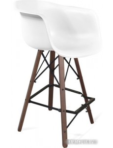 Стул с подлокотниками Sheffilton SHT-ST31/S80 (белый/темный орех/черный муар)