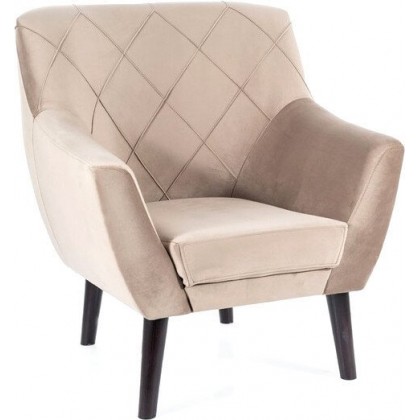 Интерьерное кресло Signal Kier 1 Velvet Bluvel 40 (темно-бежевый/венге)