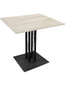 Кухонный стол Sheffilton SHT-TU6-BS1/80/80 ЛДСП (черный/дуб беленый)