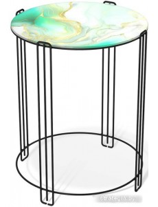 Журнальный столик Sheffilton SHT-CT53 (лазурно голубой/черный муар)