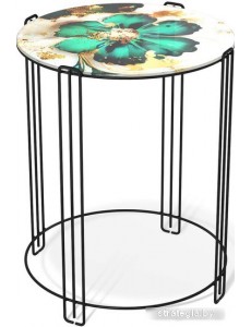 Журнальный столик Sheffilton SHT-CT53 (малахитово зеленый/черный муар)