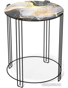 Журнальный столик Sheffilton SHT-CT53 (черный алмаз/черный муар)