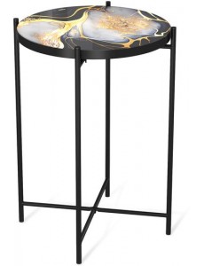 Журнальный столик Sheffilton SHT-CT8-3 (черный алмаз/черный муар)