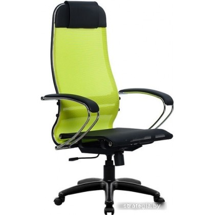 Кресло Metta SU-1-BK Комплект 4, Pl тр/сечен (пластиковые ролики, лайм)