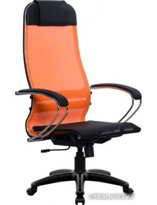 Кресло Metta SU-1-BK Комплект 4, Pl тр/сечен (резиновые ролики, оранжевый)