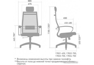 Кресло Metta Pilot Комплект 32 PL тр/сечен (серый)