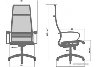 Кресло Metta SK-1-BK Комплект 7, Pl тр/сечен (пластиковые ролики, оранжевый)
