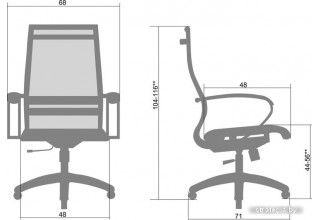 Кресло Metta SK-2-BK Комплект 9, Ch ов/сечен (резиновые ролики, красный)