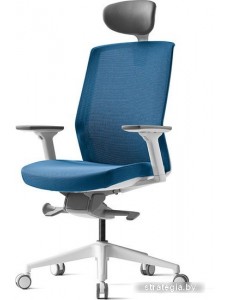 Кресло Bestuhl J1 White Pl с подголовником (голубой)