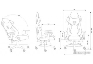 Кресло CACTUS CS-CHR-090BLW (черный/белый)