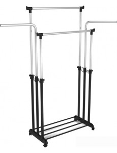 Стойка для одежды Sheffilton SHT-WR6 911208 (черный/черный муар/хром лак)