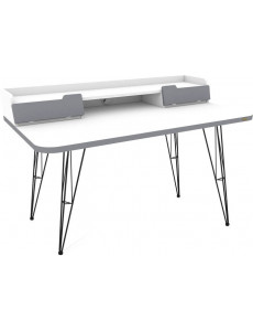 Стол Sheffilton SHT-TU10/TT31 120/65 ЛДСП (черный/белый шагрень/серый)