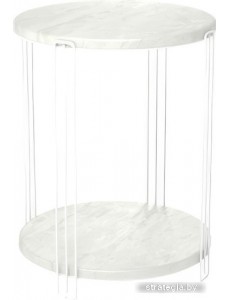 Журнальный столик Sheffilton SHT-CT33-1 (белый муар/бетон лофт)