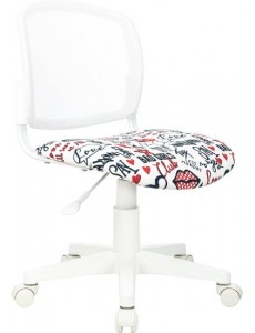 Компьютерное кресло Бюрократ CH-W296NX (белый TW-15/мультиколор красные губы)