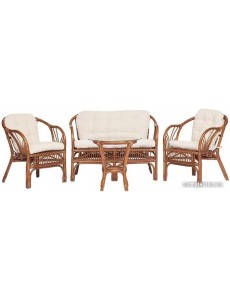 Набор садовой мебели TetChair New Bogota (диван/2 кресла/стол со стеклом, coco brown)