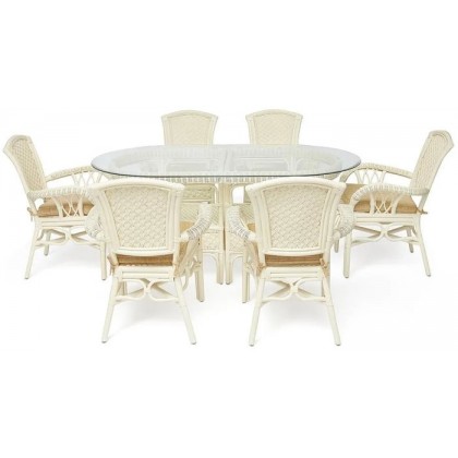 TetChair Andrea Grand (белый/ткань рубчик/кремовый)