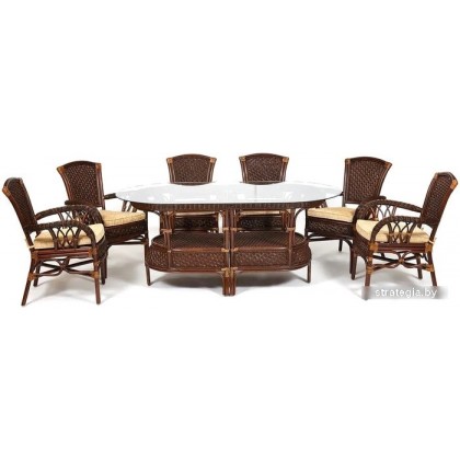 TetChair Andrea Grand (античный орех/ткань рубчик/кремовый)