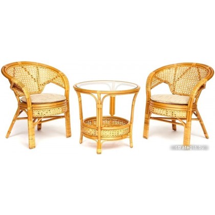TetChair Pelangi (стол/2 кресла, без подушек, honey)