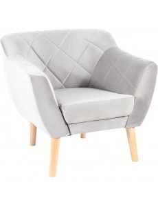 Интерьерное кресло Signal Karo 1 Velvet Bluvel 03 (светло-серый/бук)