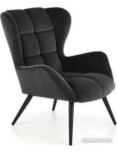 Интерьерное кресло Halmar Tyrion (черный bluvel 19/черный)