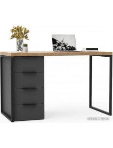 Стол Crafto Кихот Лофт 02 120x60x75 (графит/золотистый дуб)