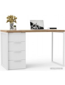 Стол Crafto Кихот Лофт 01 120x60x75 (белый/золотистый дуб)