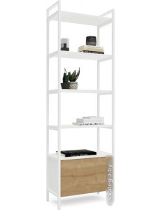 Стеллаж Crafto Бонд Мини Лофт 02 600x320x1900 (белый/дуб)