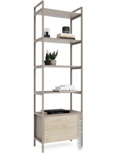 Стеллаж Crafto Бонд Мини Лофт 06 600x320x1900 (латте/каштан)