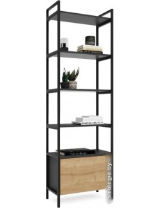Стеллаж Crafto Бонд Мини Лофт 09 600x320x1900 (графит/дуб)