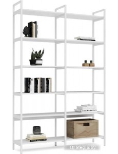 Стеллаж Crafto Симпл Плюс Лофт 01 1250x320x1900 (белый)