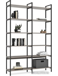 Стеллаж Crafto Симпл Плюс Лофт 04 1250x320x1900 (черный/латте)