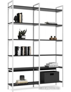 Стеллаж Crafto Симпл Плюс Лофт 06 1250x320x1900 (белый/графит)