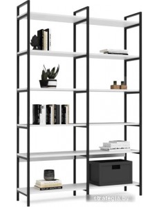 Стеллаж Crafto Симпл Плюс Лофт 07 1250x320x1900 (черный/белый)