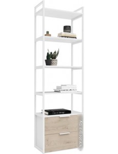 Стеллаж Crafto Квентин Мини Лофт 03 600x320x1900 (белый/каштан)